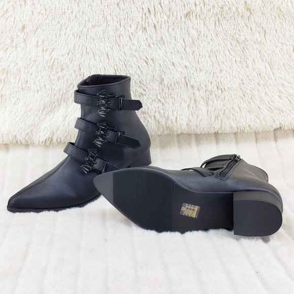 Warlock Bat Buckle Multi Strap Men\'s Goth Dress Boots main image 4